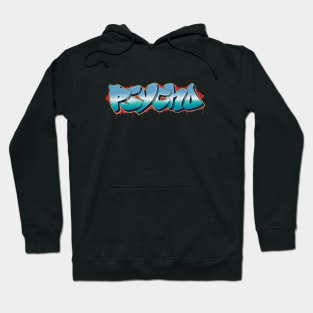 Psycho Blue Graffiti Style Hoodie